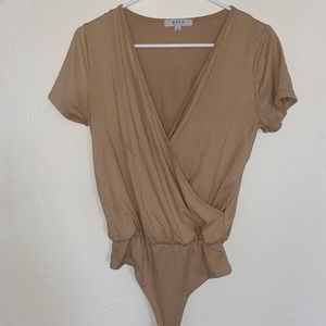 Gaze top, small tan bodysuit